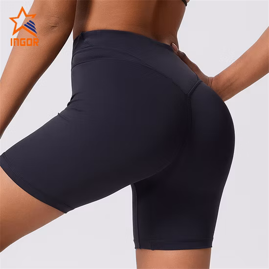 OEM High Waist Fitness Sports Wear Pocket Women Running Yoga Wear Shorts